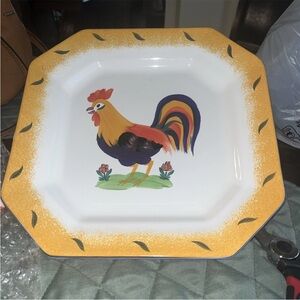 Present tense Vibrant Rooster Decorstive  Plate11x11